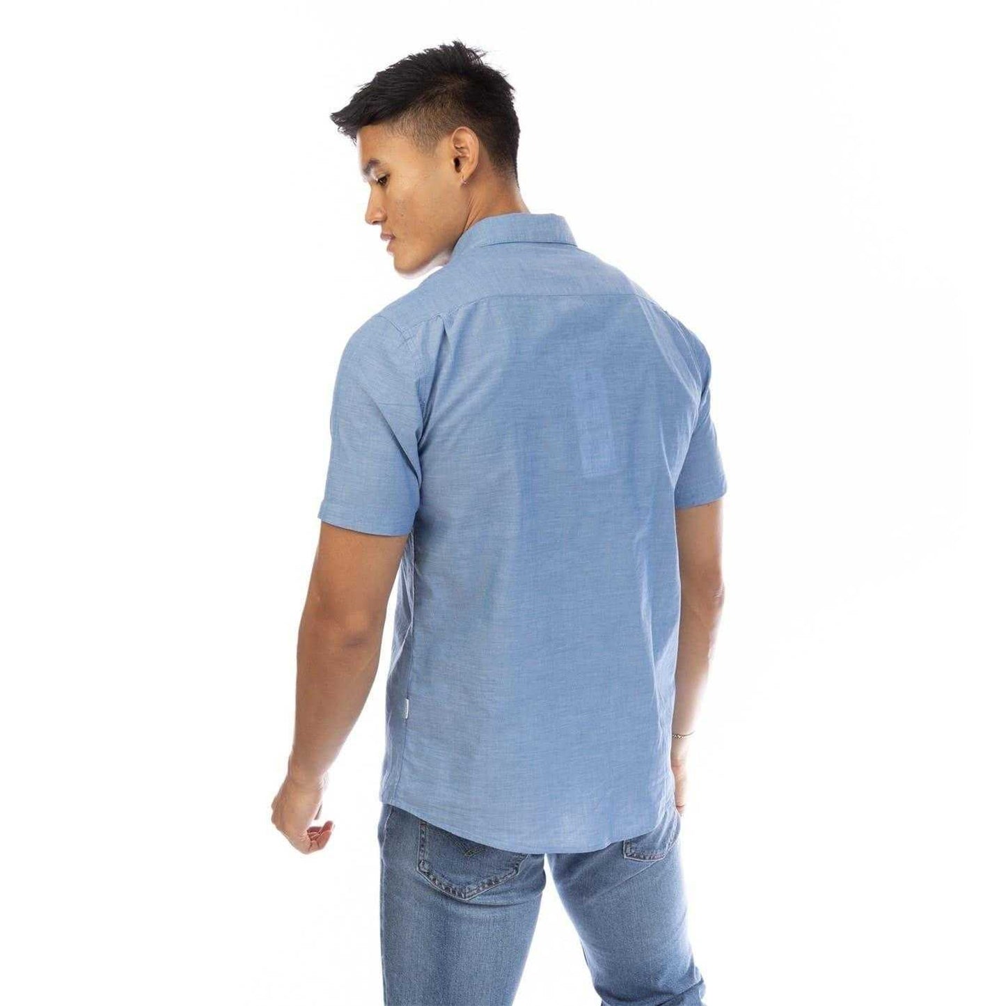 Indigo - Back - Peter Werth Mens Plain Shirt