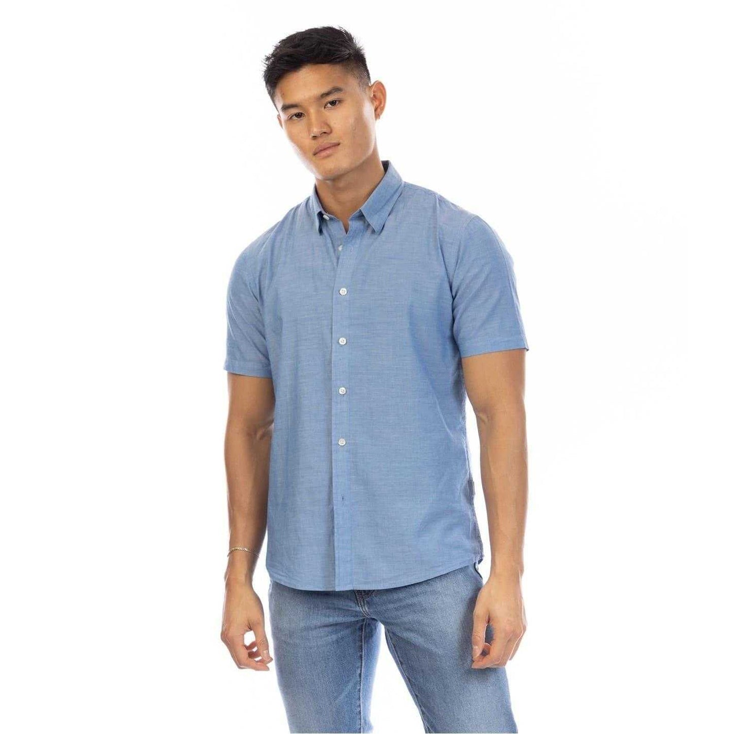 Indigo - Front - Peter Werth Mens Plain Shirt