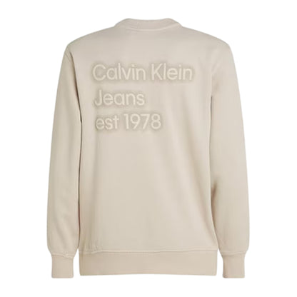 Moonbeam - Back - Calvin Klein Mens Puff Print Cotton Blend Embellished Sweatshirt