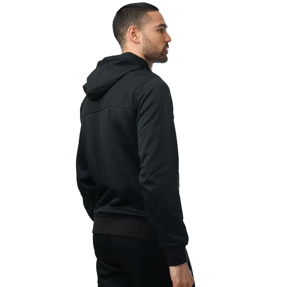 Black - Back - Lacoste Mens Polyester Full Zip Hoodie