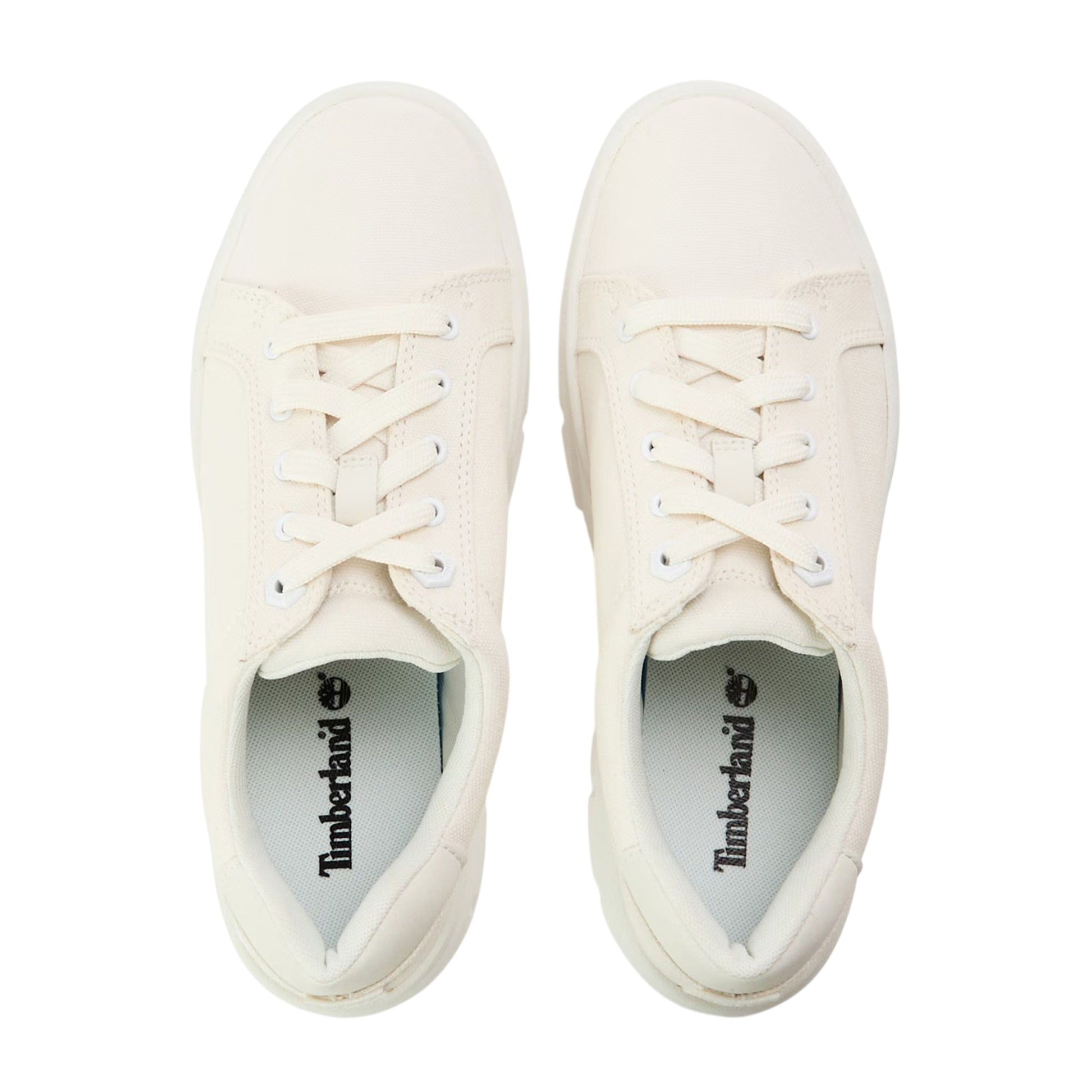 White - Side - Timberland Womens-Ladies Laurel Court Leather Platform Trainers
