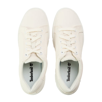 White - Side - Timberland Womens-Ladies Laurel Court Leather Platform Trainers