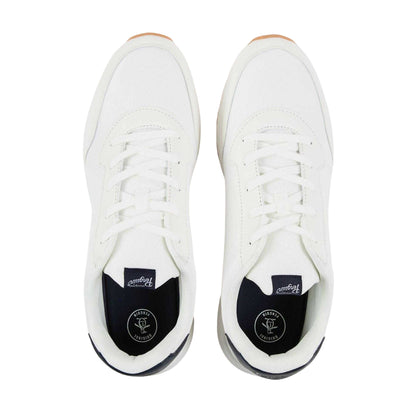 White - Side - Original Penguin Mens Lotus Canvas Flat Trainers