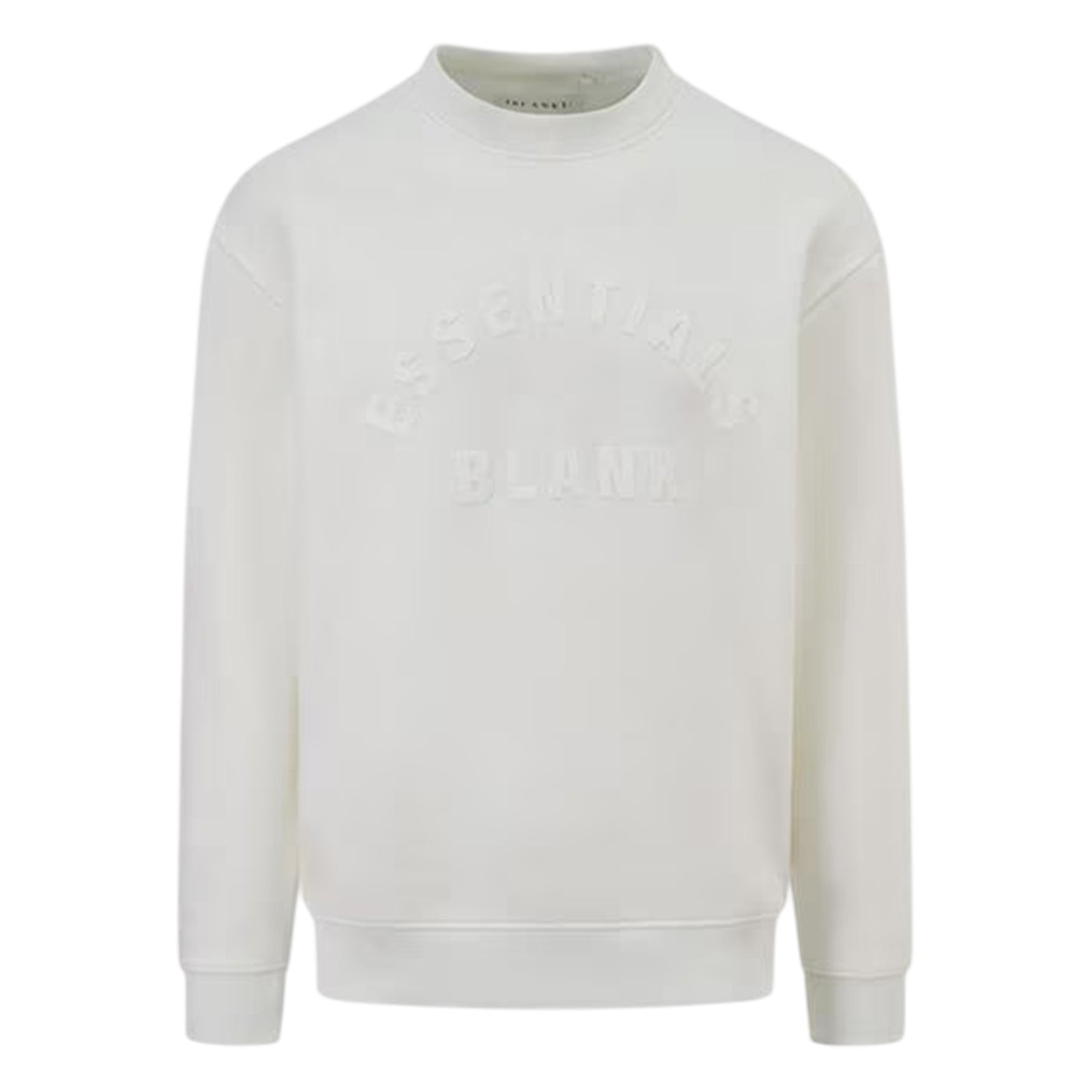 Off White - Front - Blank Essentials Unisex Adult Arched Logo Sweatshirt