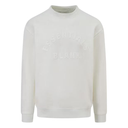 Off White - Front - Blank Essentials Unisex Adult Arched Logo Sweatshirt