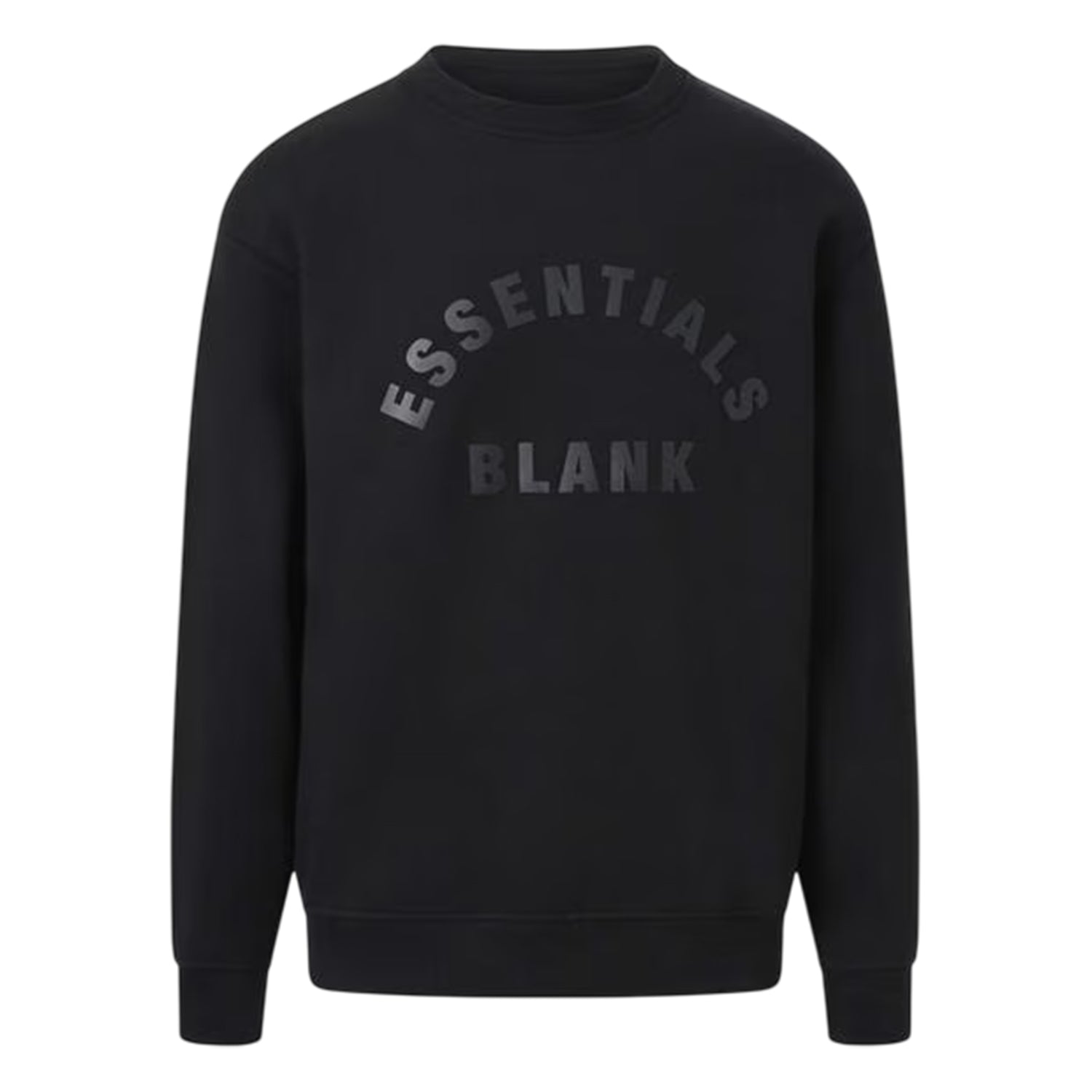 Black - Front - Blank Essentials Unisex Adult Arched Logo Sweatshirt
