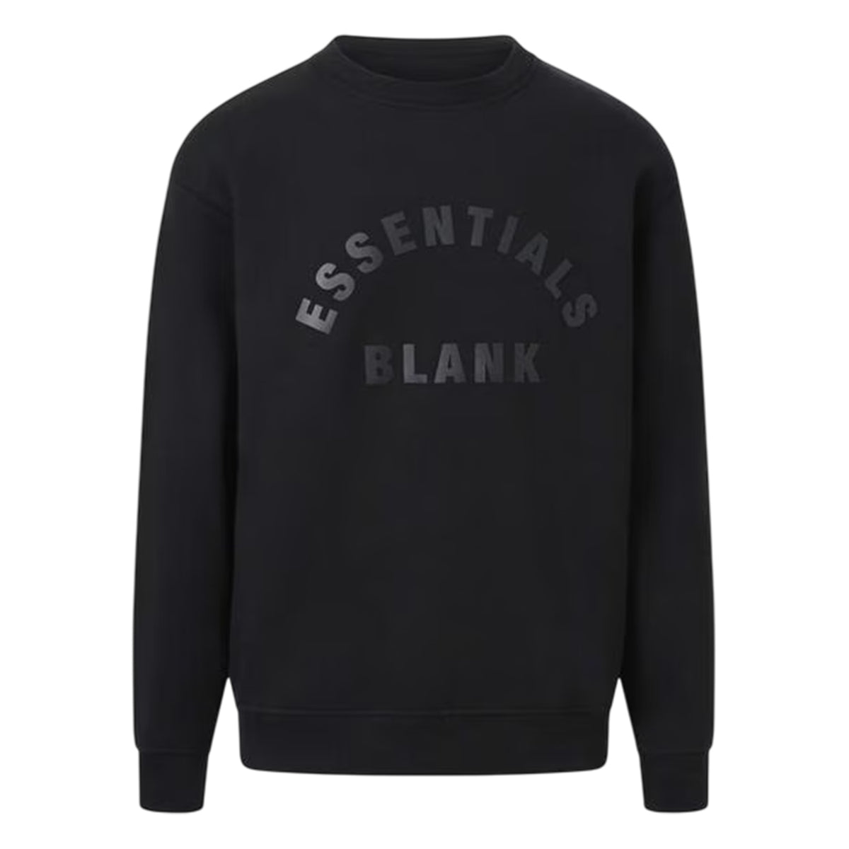 Black - Front - Blank Essentials Unisex Adult Arched Logo Sweatshirt
