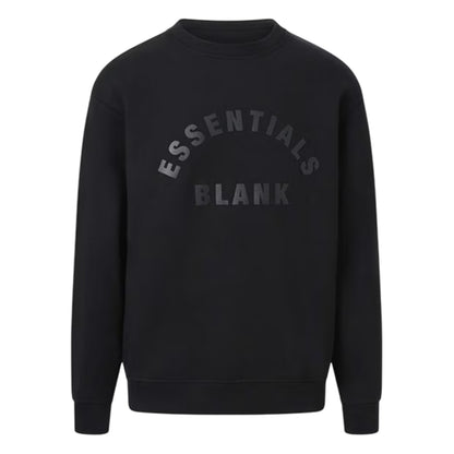 Black - Front - Blank Essentials Unisex Adult Arched Logo Sweatshirt