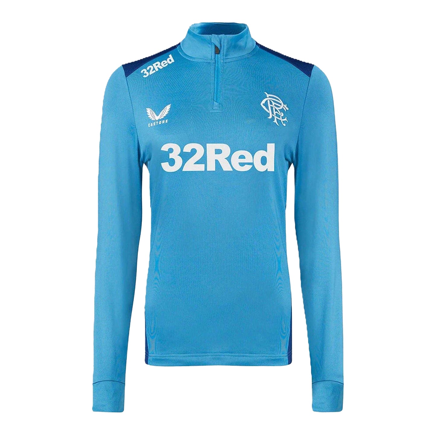 Blue - Front - Castore Unisex Adult 2023-2024 Rangers FC Quarter Zip Training Midlayer