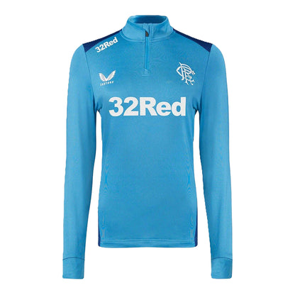 Blue - Front - Castore Unisex Adult 2023-2024 Rangers FC Quarter Zip Training Midlayer