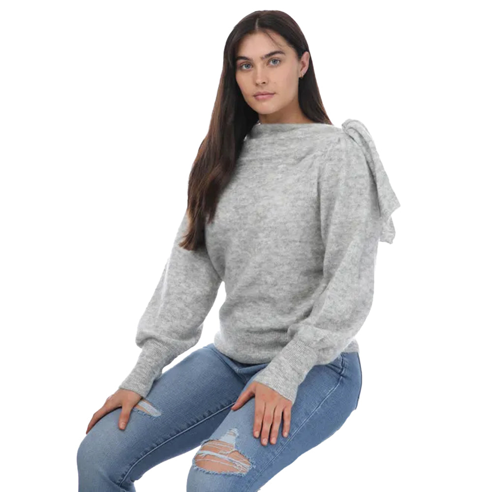 Grey - Side - Ted Baker Womens-Ladies Larbow Bow Embellished Jumper