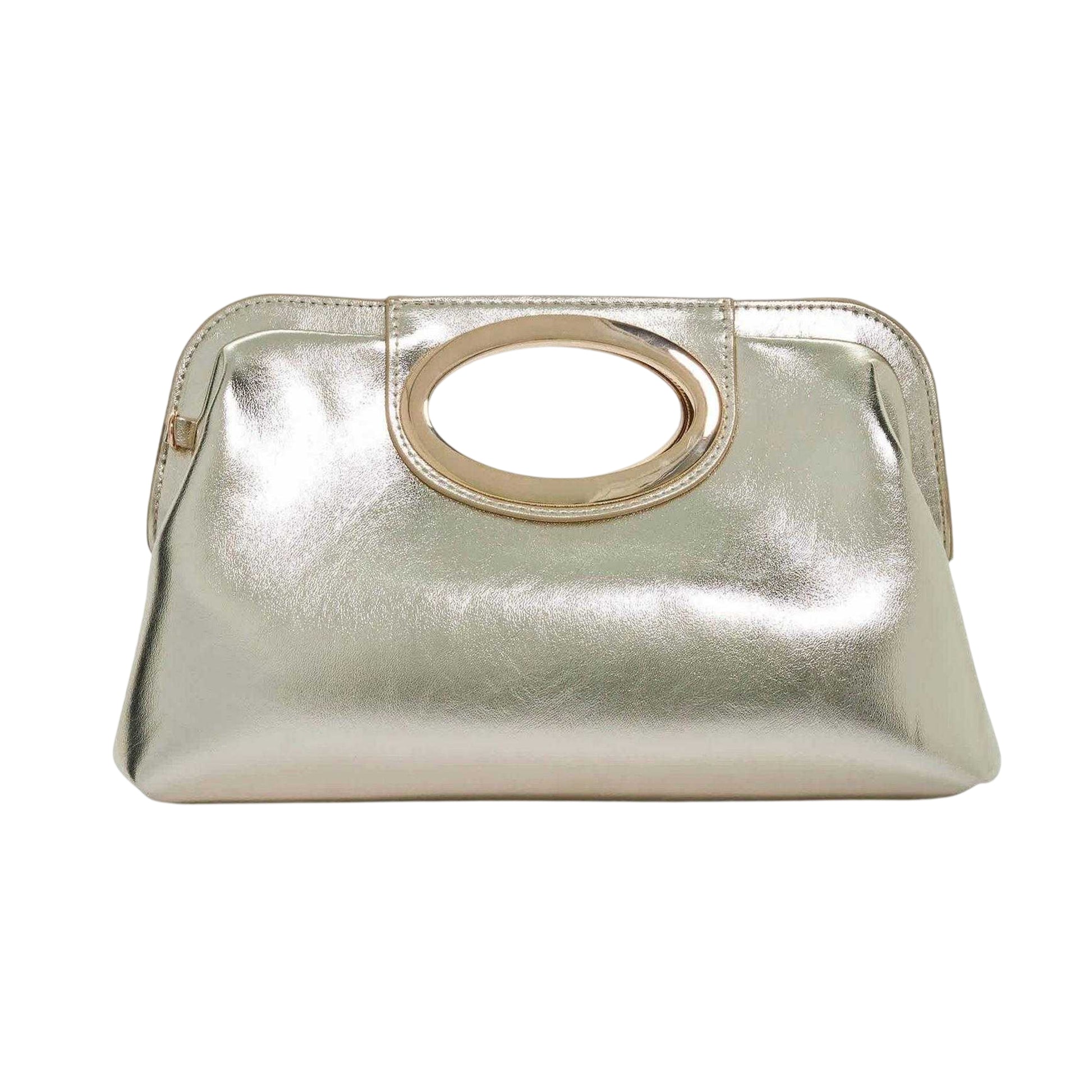 Gold - Back - Dune London Womens-Ladies Ellsaz Metallic Clutch Bag
