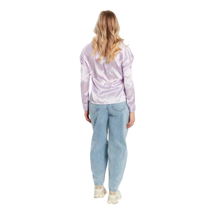 Lilac - Back - Influence Womens-Ladies Satin Relaxed Fit Long-Sleeved Shirt