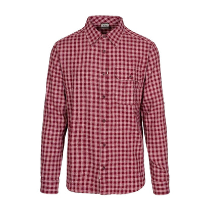 Red - Front - Trespass Mens Checked Button-Down Shirt