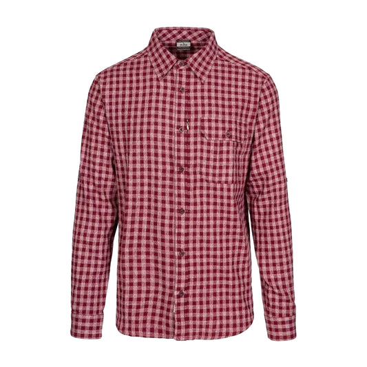Red - Front - Trespass Mens Checked Button-Down Shirt