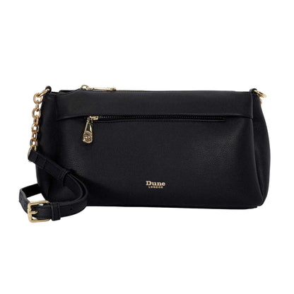 Black - Front - Dune London Drive Faux Leather Crossbody Bag