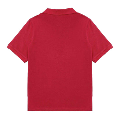 Red - Back - Slazenger Boys Plain Polycotton Polo Shirt