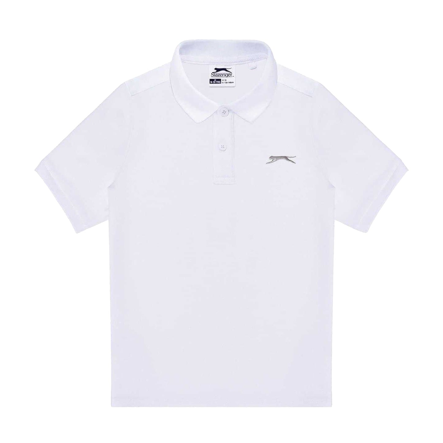 White - Front - Slazenger Boys Plain Polycotton Polo Shirt