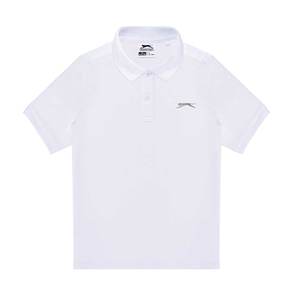 White - Front - Slazenger Boys Plain Polycotton Polo Shirt