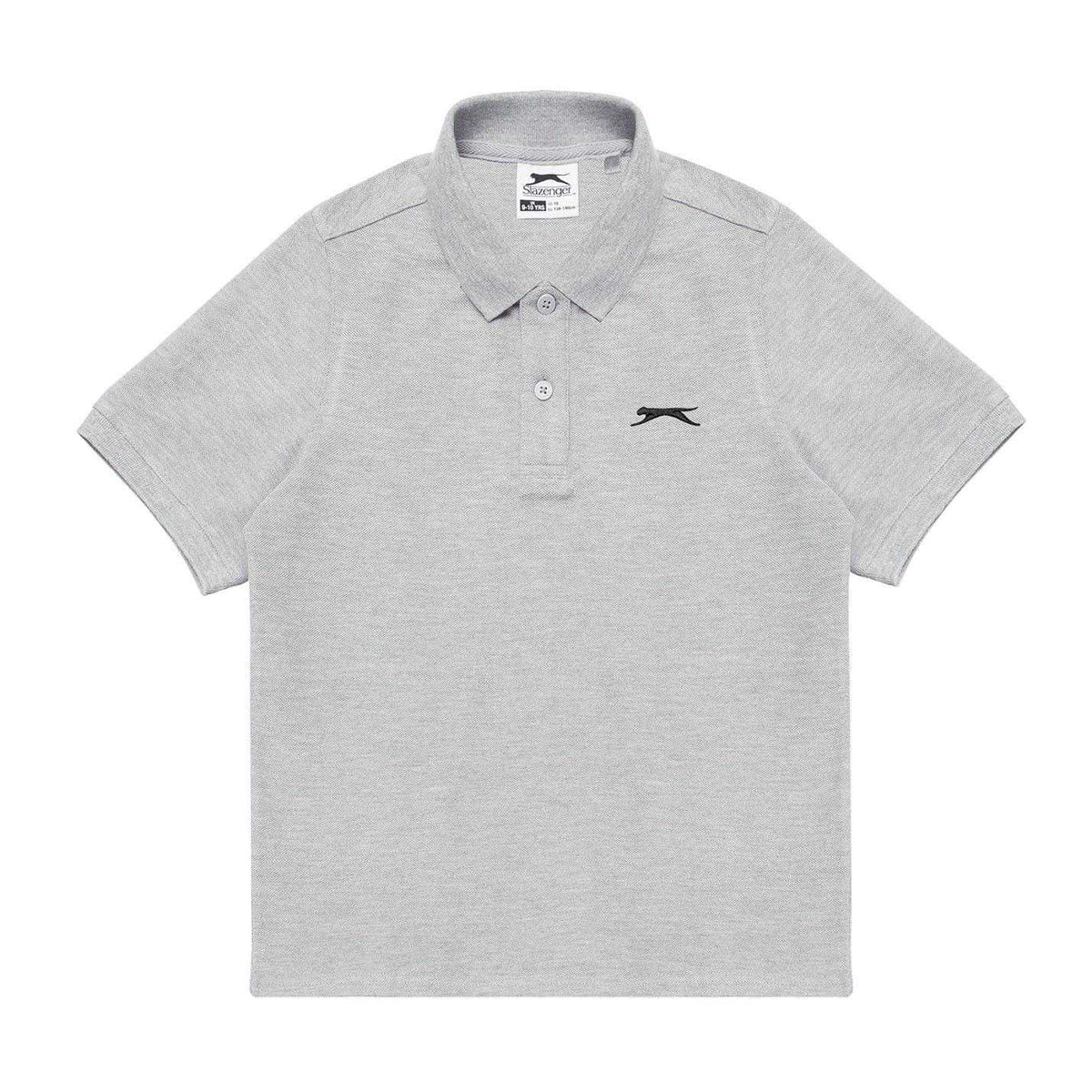 Grey Marl - Front - Slazenger Boys Plain Polycotton Polo Shirt
