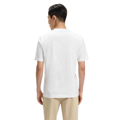 White - Back - Boss Mens Thompson 02 Cotton Jersey Regular T-Shirt