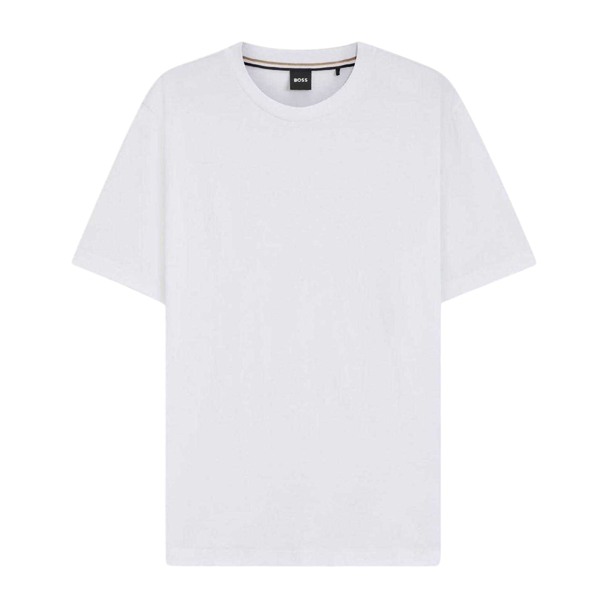 White - Front - Boss Mens Thompson 02 Cotton Jersey Regular T-Shirt