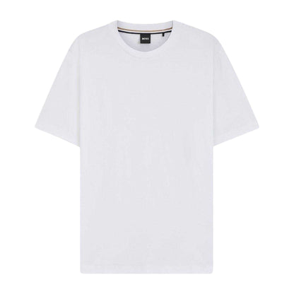 White - Front - Boss Mens Thompson 02 Cotton Jersey Regular T-Shirt