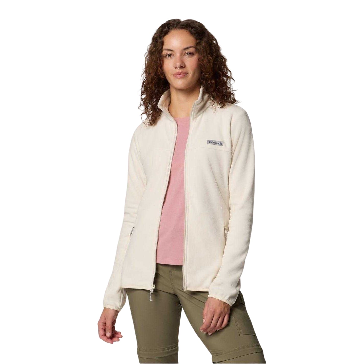Chalk - Side - Columbia Womens-Ladies Funnel Neck Regular Long-Sleeved Sweatshirt
