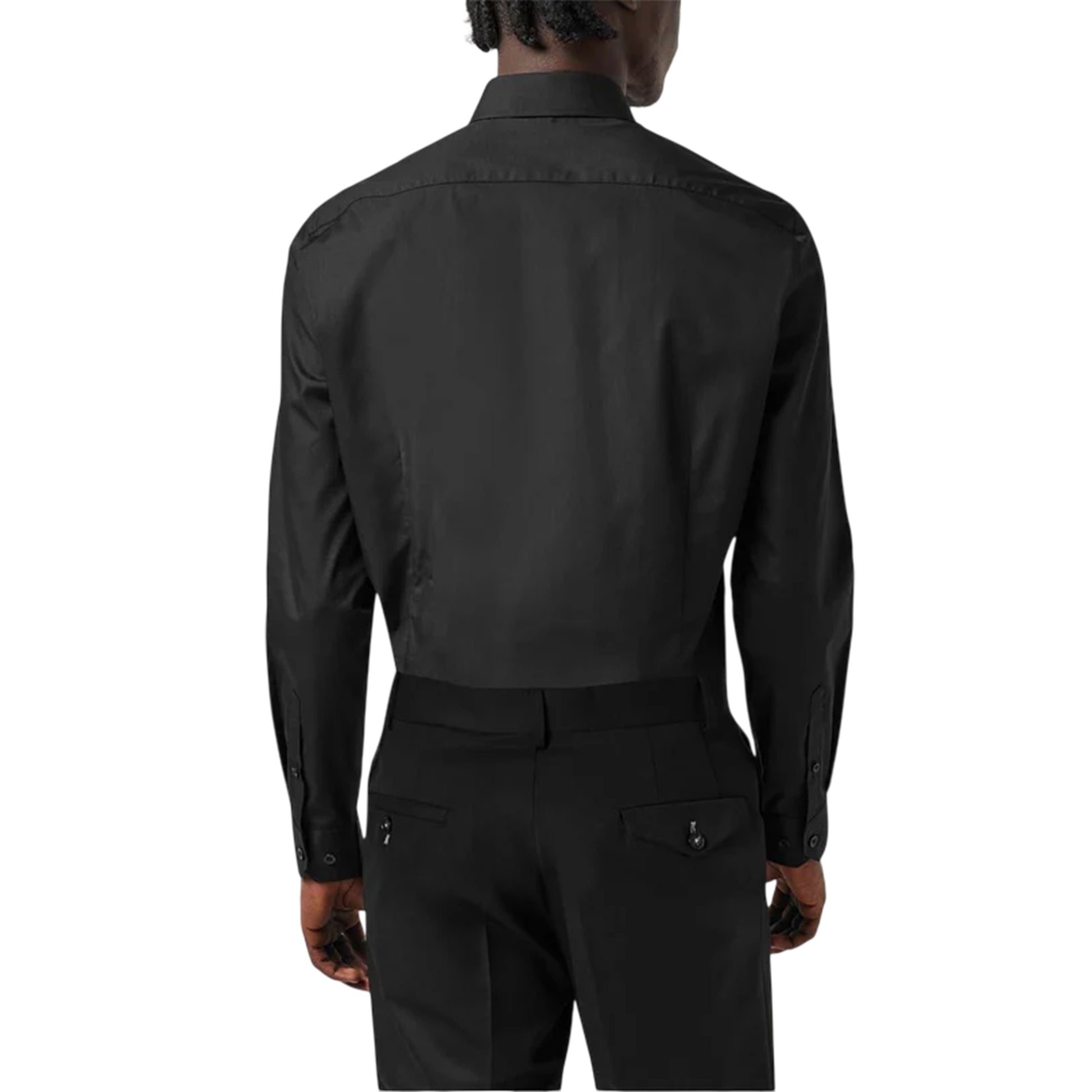 Black - Back - Twisted Tailor Mens Slim Formal Shirt