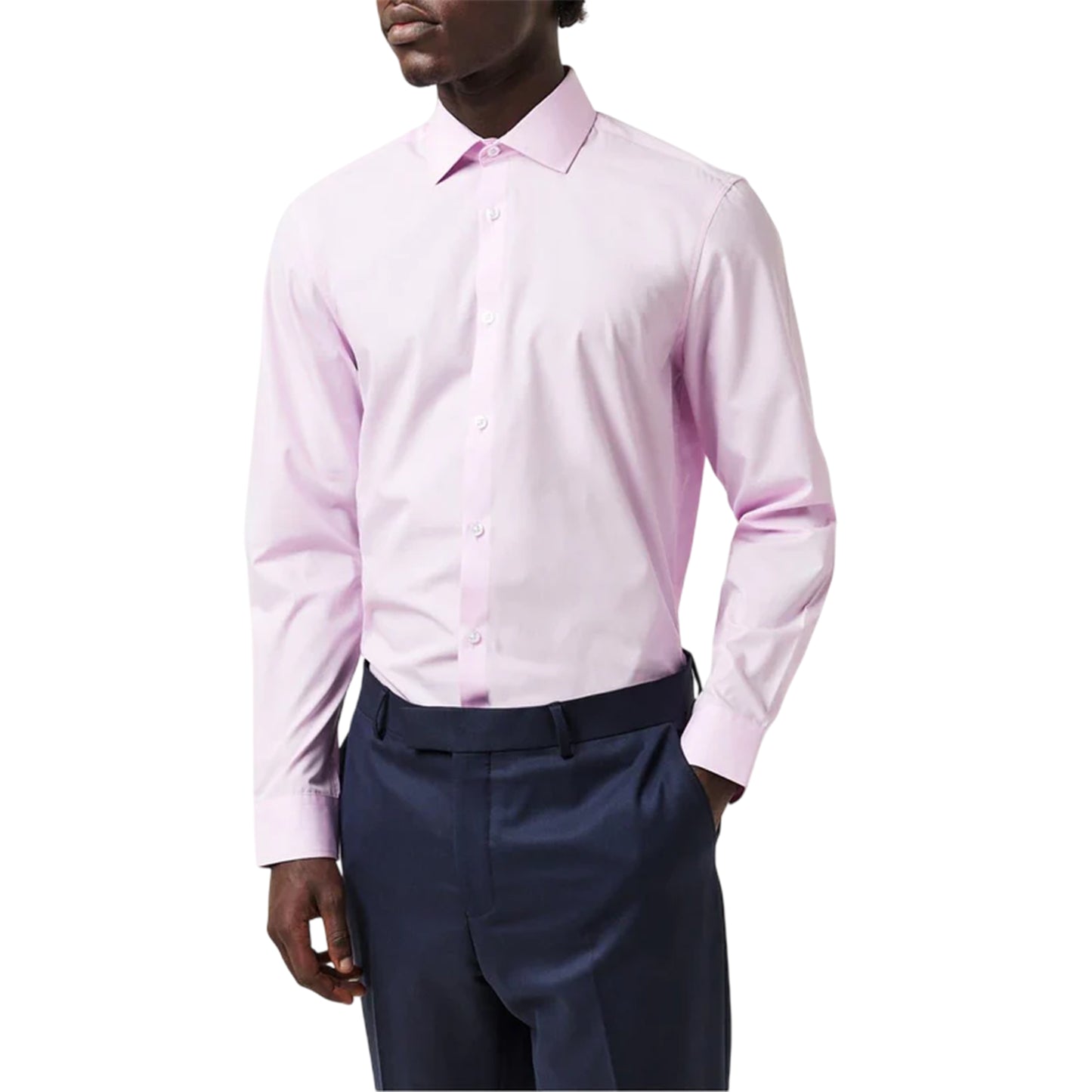 Pink - Side - Twisted Tailor Mens Slim Formal Shirt