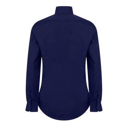 Navy - Back - Twisted Tailor Mens Slim Formal Shirt