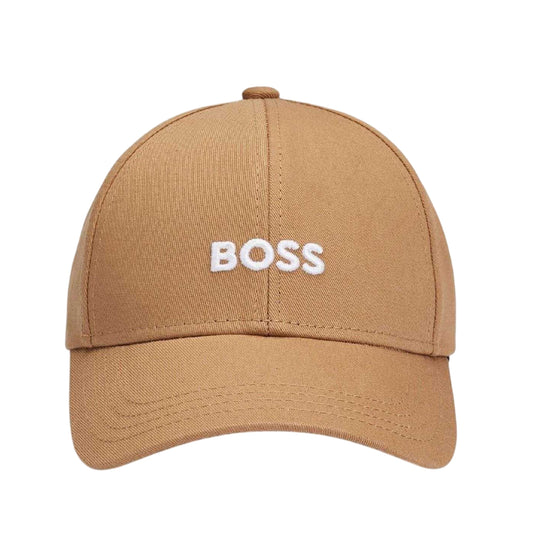 Beige - Front - Boss Embroidered Logo Cotton Baseball Cap