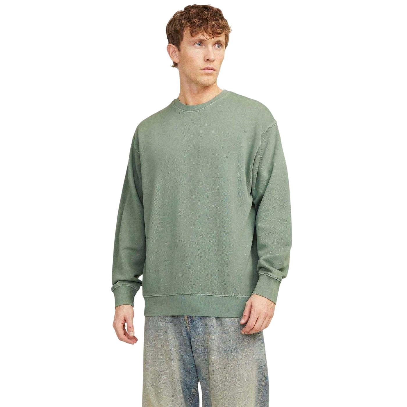 Iceberg Green - Pack Shot - Jack And Jones Unisex Adult Faded Drop Shoulder Sweatshirt