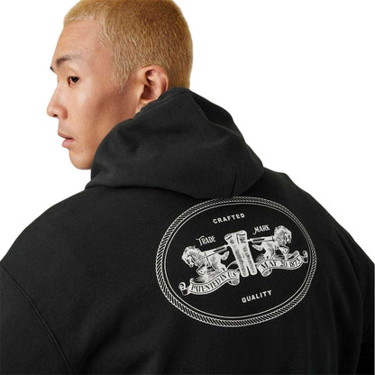 Black - Side - Levis Mens Batwing Logo Cotton Blend Relaxed Fit Hoodie