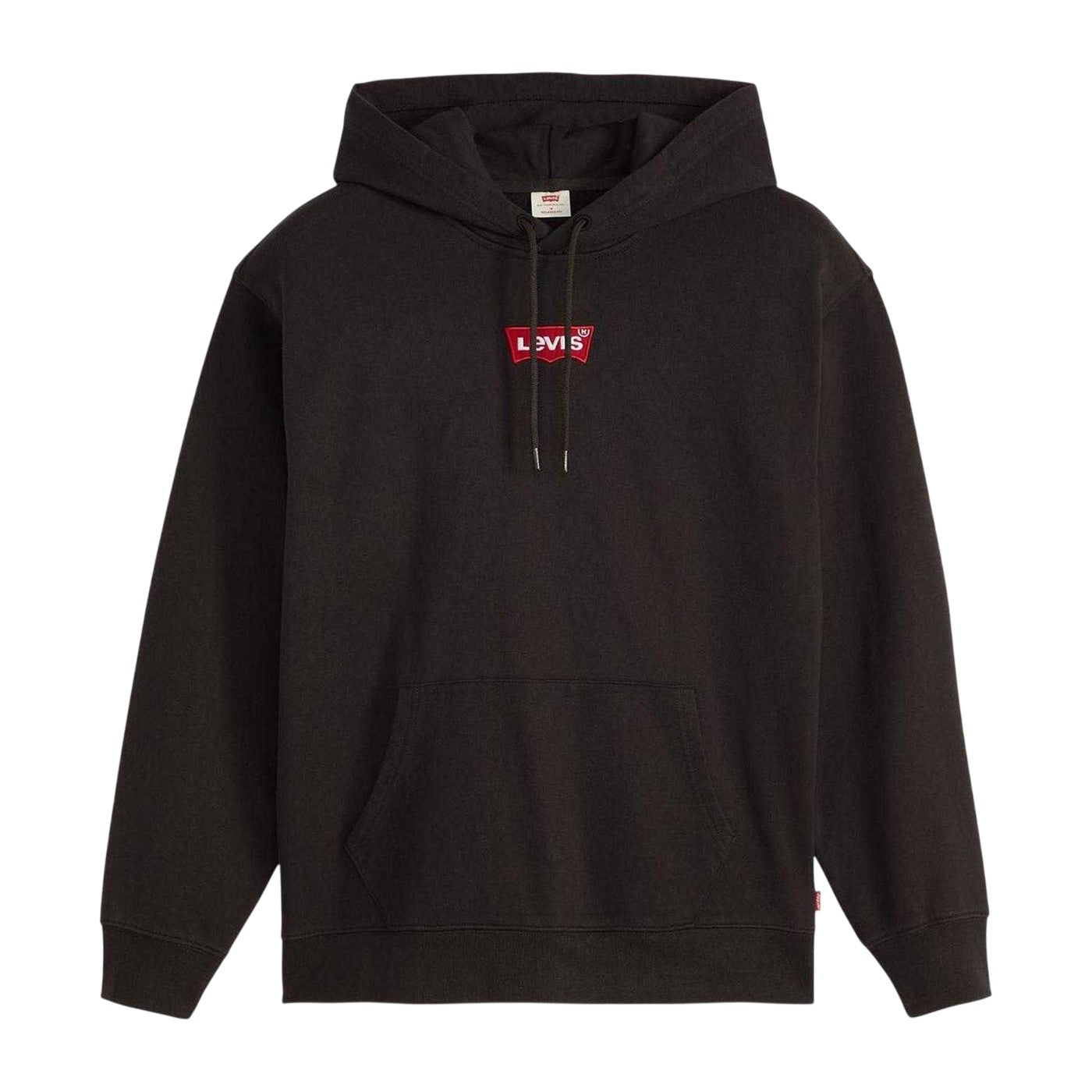 Black - Front - Levis Mens Batwing Logo Cotton Blend Relaxed Fit Hoodie