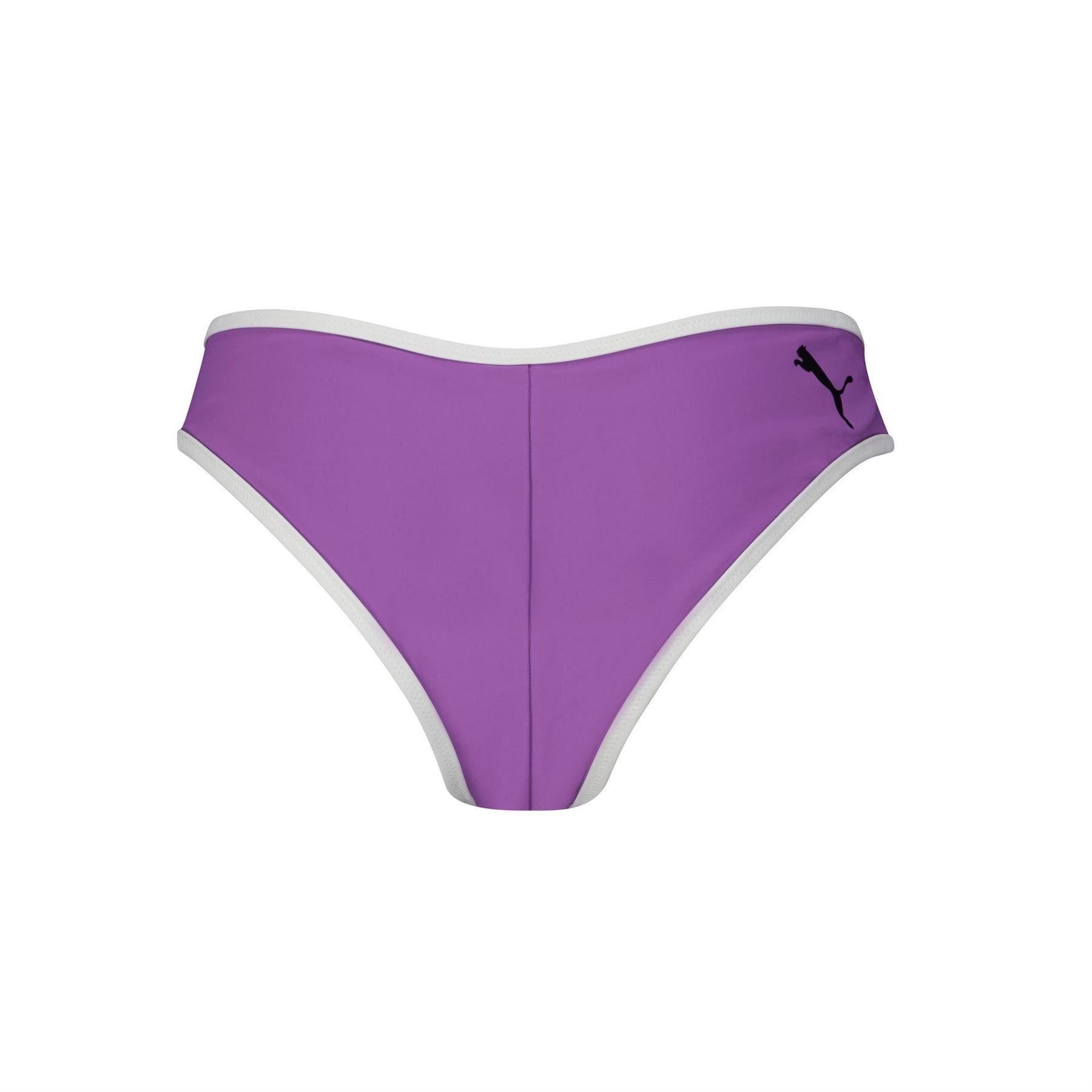 Purple-White - Back - Puma Womens-Ladies Reversible Bikini Bottoms