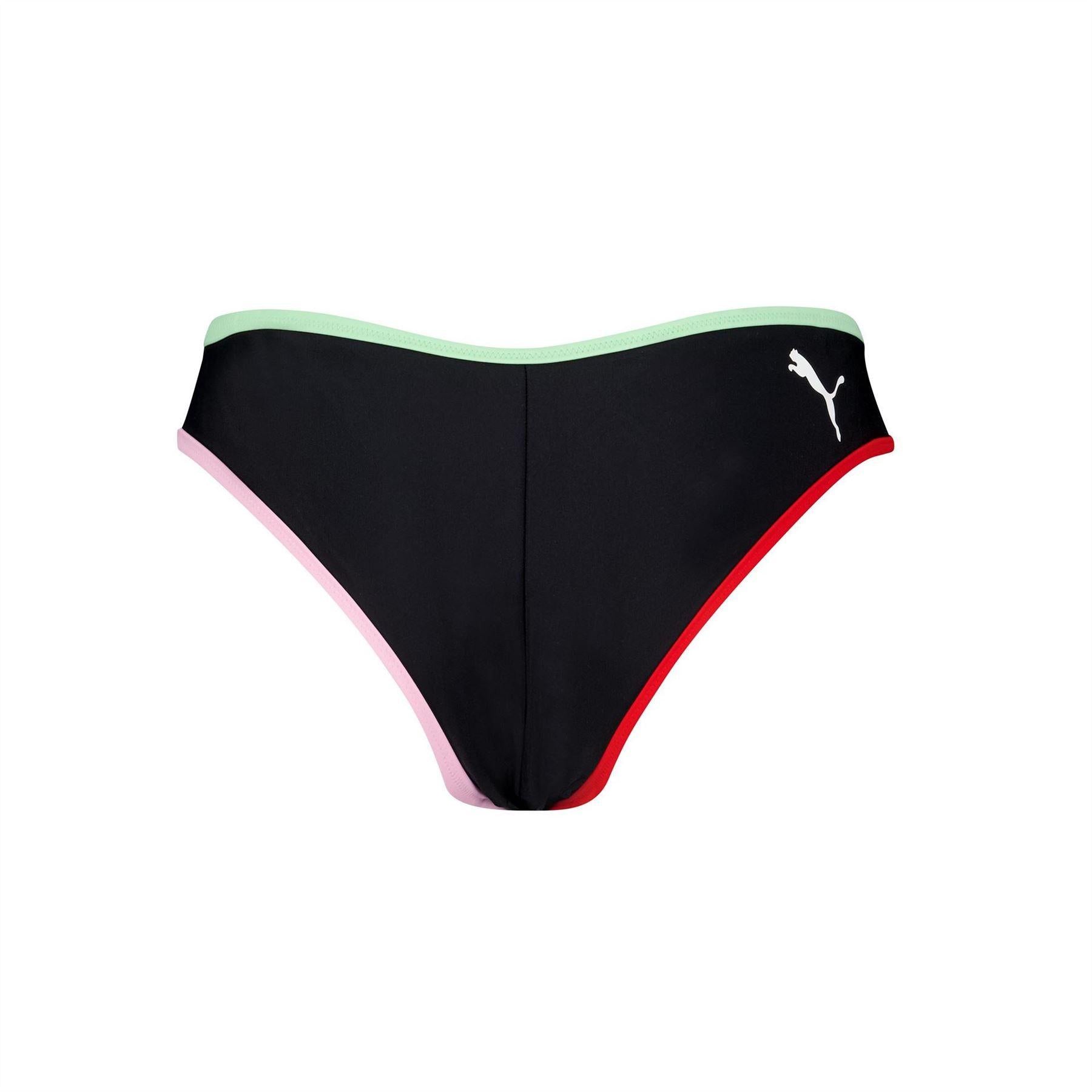 Black - Back - Puma Womens-Ladies Reversible Bikini Bottoms