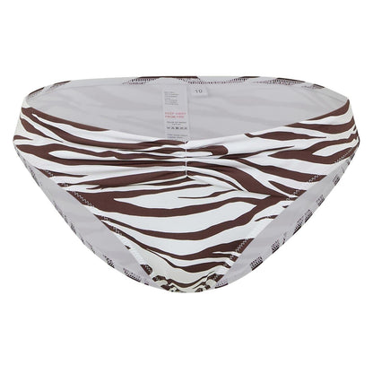 Brown-White - Front - Biba Womens-Ladies Icon Zebra Print Bikini Bottoms