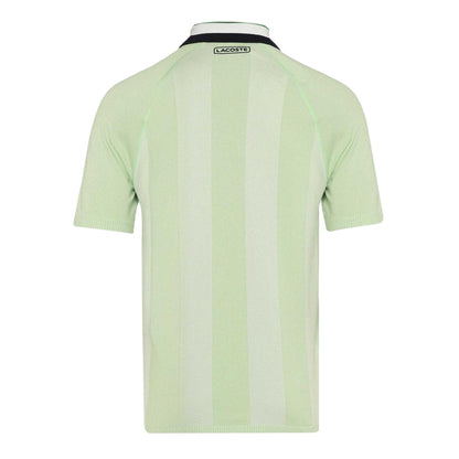 Green - Back - Lacoste Mens Logo Collared Raglan Polo Shirt