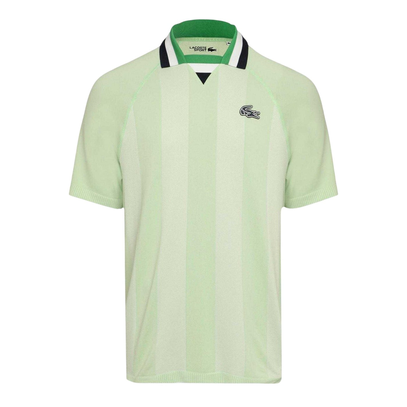 Green - Front - Lacoste Mens Logo Collared Raglan Polo Shirt