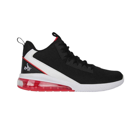 Black-White-Red - Front - Rise Unisex Adult Digital Logo High-top Basketball Shoes