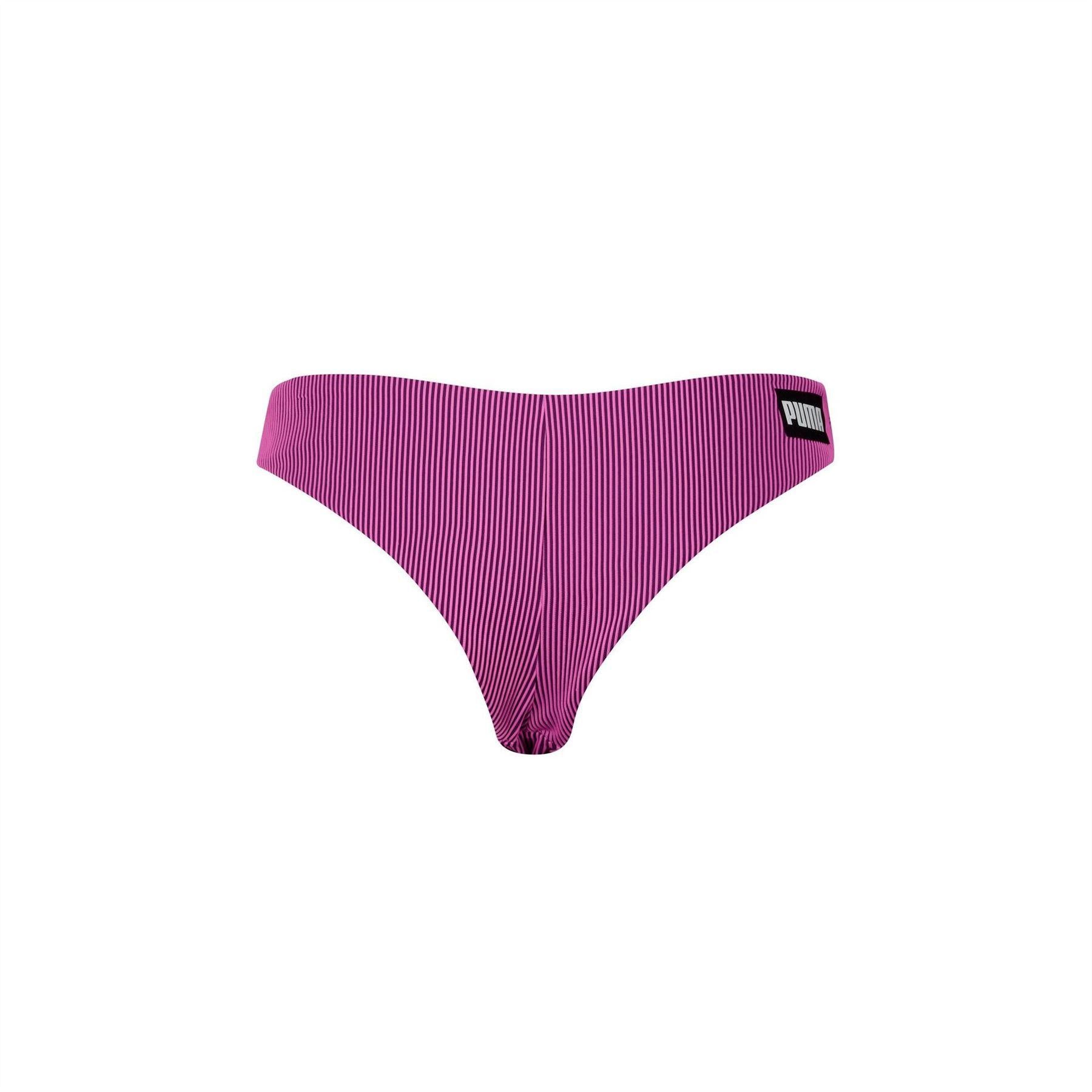 Pink - Back - Puma Womens-Ladies Ribbed Bikini Bottoms