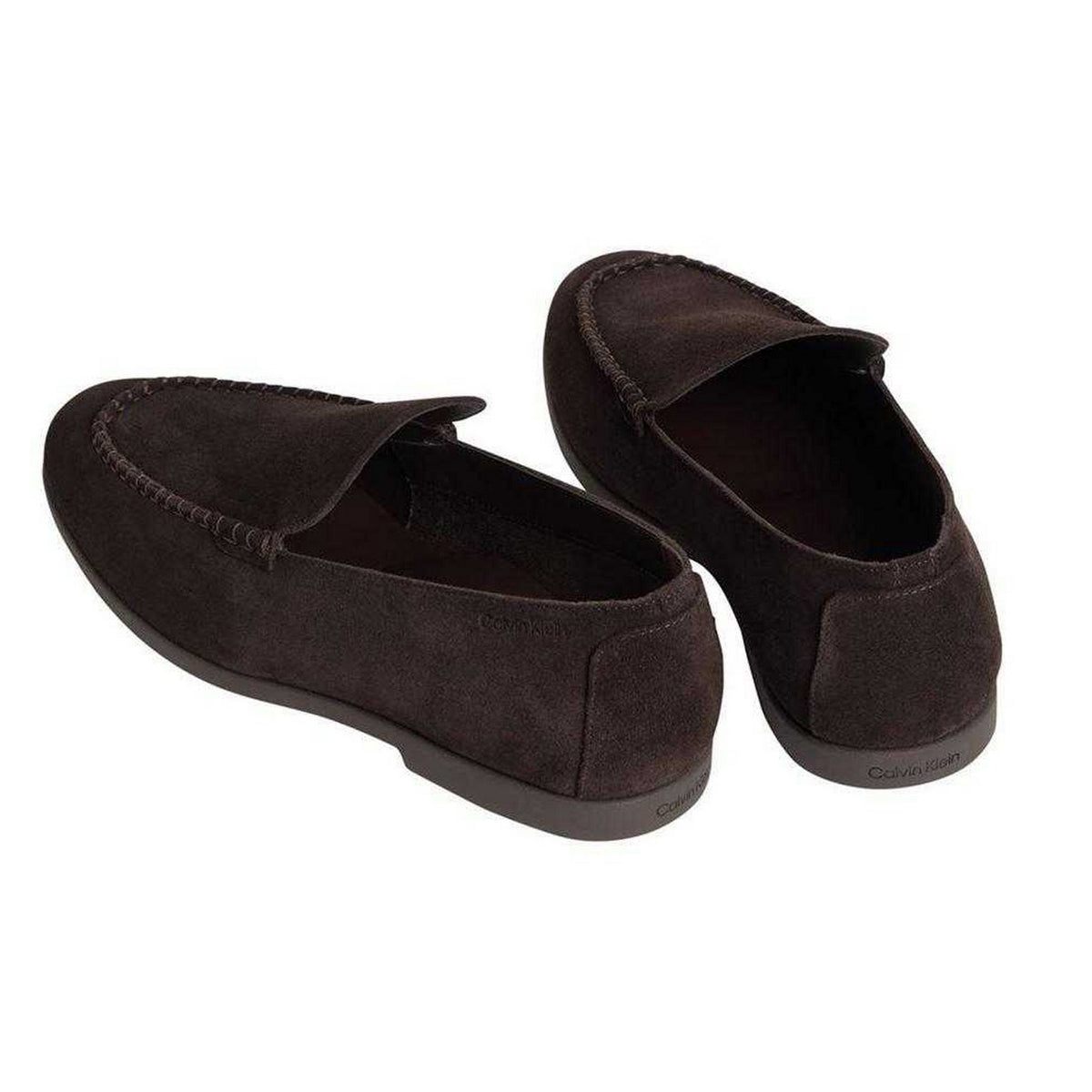 Coffee - Back - Calvin Klein Mens Suede Loafers