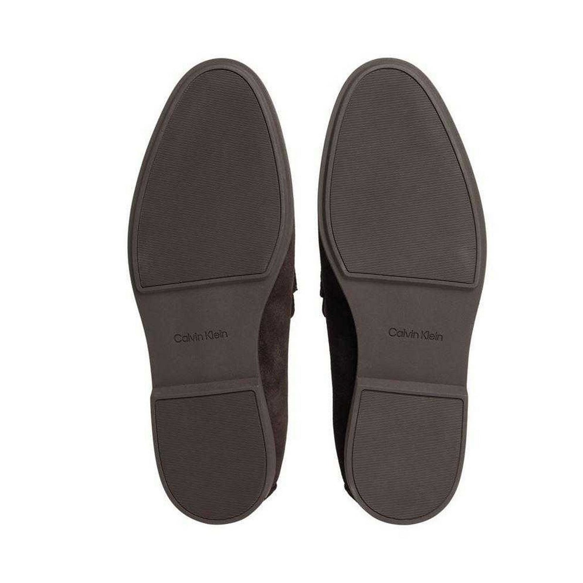 Coffee - Side - Calvin Klein Mens Suede Loafers