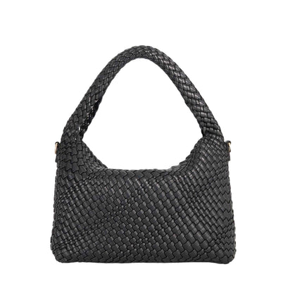 Black - Back - Dune London Delegating Woven Shoulder Bag