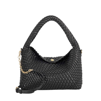 Black - Front - Dune London Delegating Woven Shoulder Bag