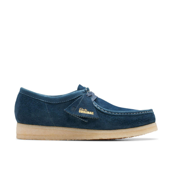 Navy - Front - Clarks Mens Wallabee Suede Shoes