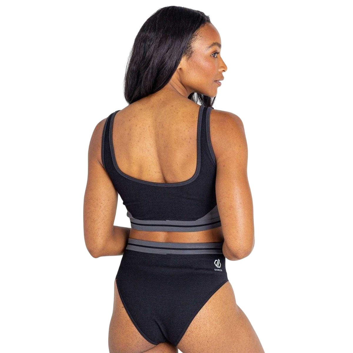 Black-Charcoal Grey - Back - Dare 2B Womens-Ladies Don´t Sweat It Bikini Top