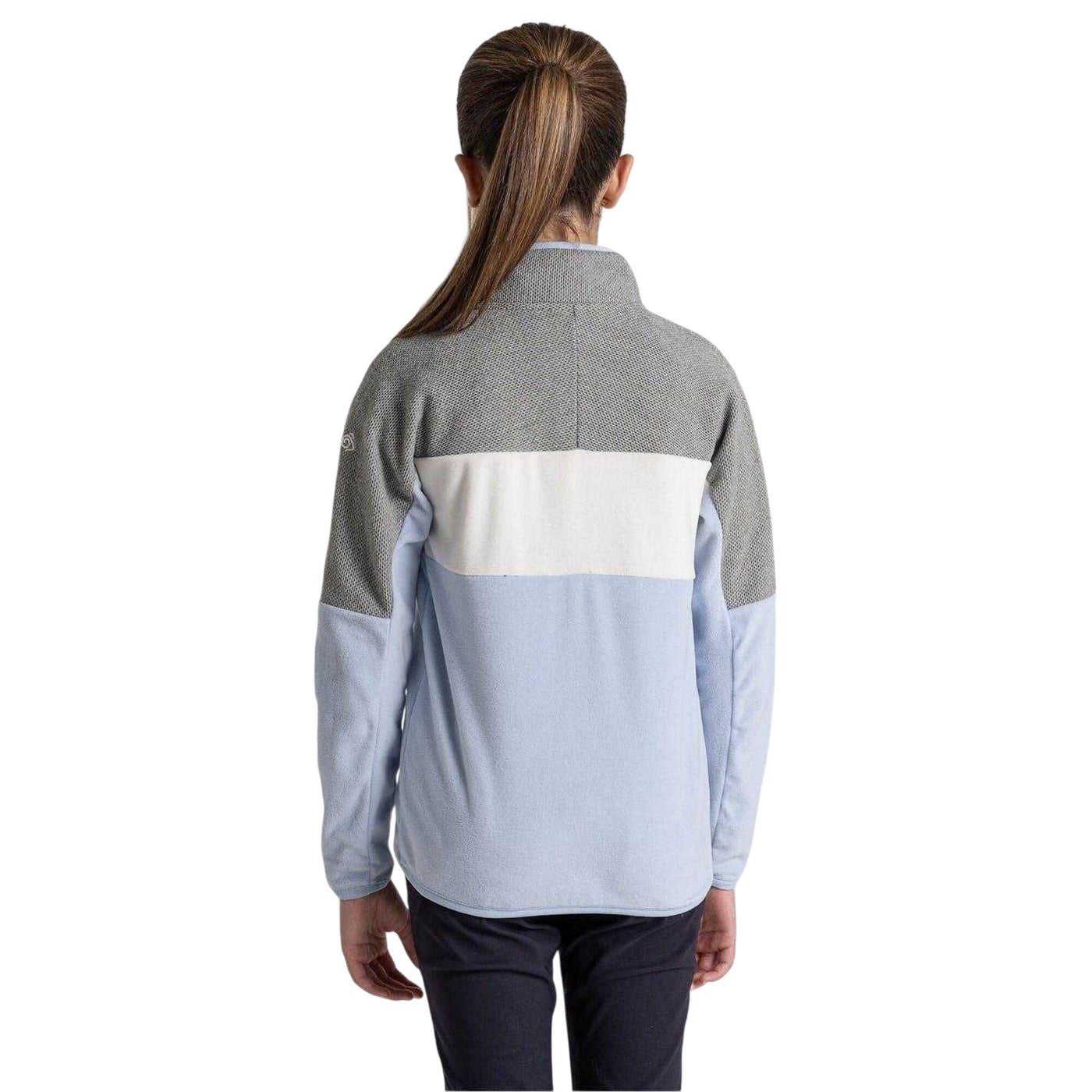 Autumn-Grey Marl - Pack Shot - Craghoppers Childrens-Kids Zip Neck Sweatshirt