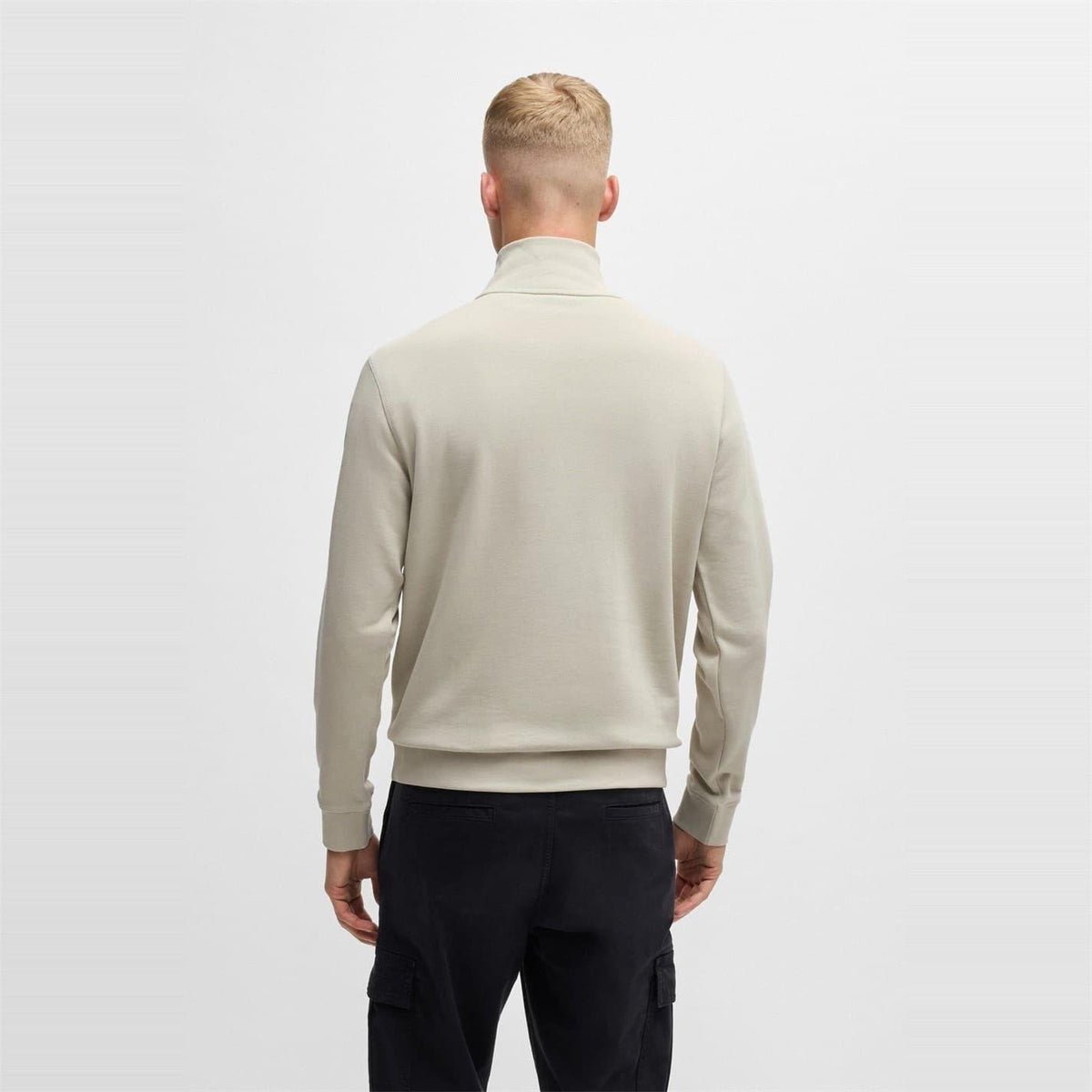Light Beige - Side - Boss Mens Terrycloth Sweatshirt
